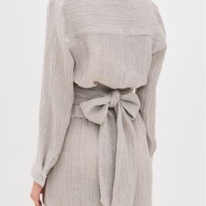 Conjuntos de Dos Piezas para Mujer, Diseño Personalizado de Verano, Borde Ondulado, Estilo Casual para el Hogar, Top Corto y Pantalones, Mezcla de Lino - Product Image 2