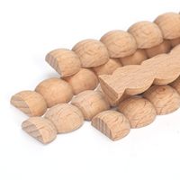Baguette décorative en bois moulure perlée demi-ronde en bois bâtons 3D moulure en bois perlé pour armoires de décoration meubles muraux à la maison
