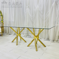 Supports de table croisés polyvalents en métal doré Pieds de table pour cadre de meubles de fête d'hôtel