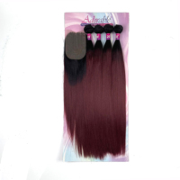 BELEZA Amazing Yaki 4 pièces 18"20"22"250G Vente en gros Extensions de cheveux synthétiques en fibre haute température de qualité pour queues de cheval et tresses