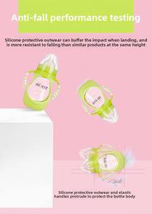 <span class=keywords><strong>Biberon</strong></span> en verre écologique à col large <span class=keywords><strong>anti</strong></span>-<span class=keywords><strong>colique</strong></span> pour bébé avec couvercle en silicone et paille de qualité alimentaire imprimé sans BPA - Product Image 4