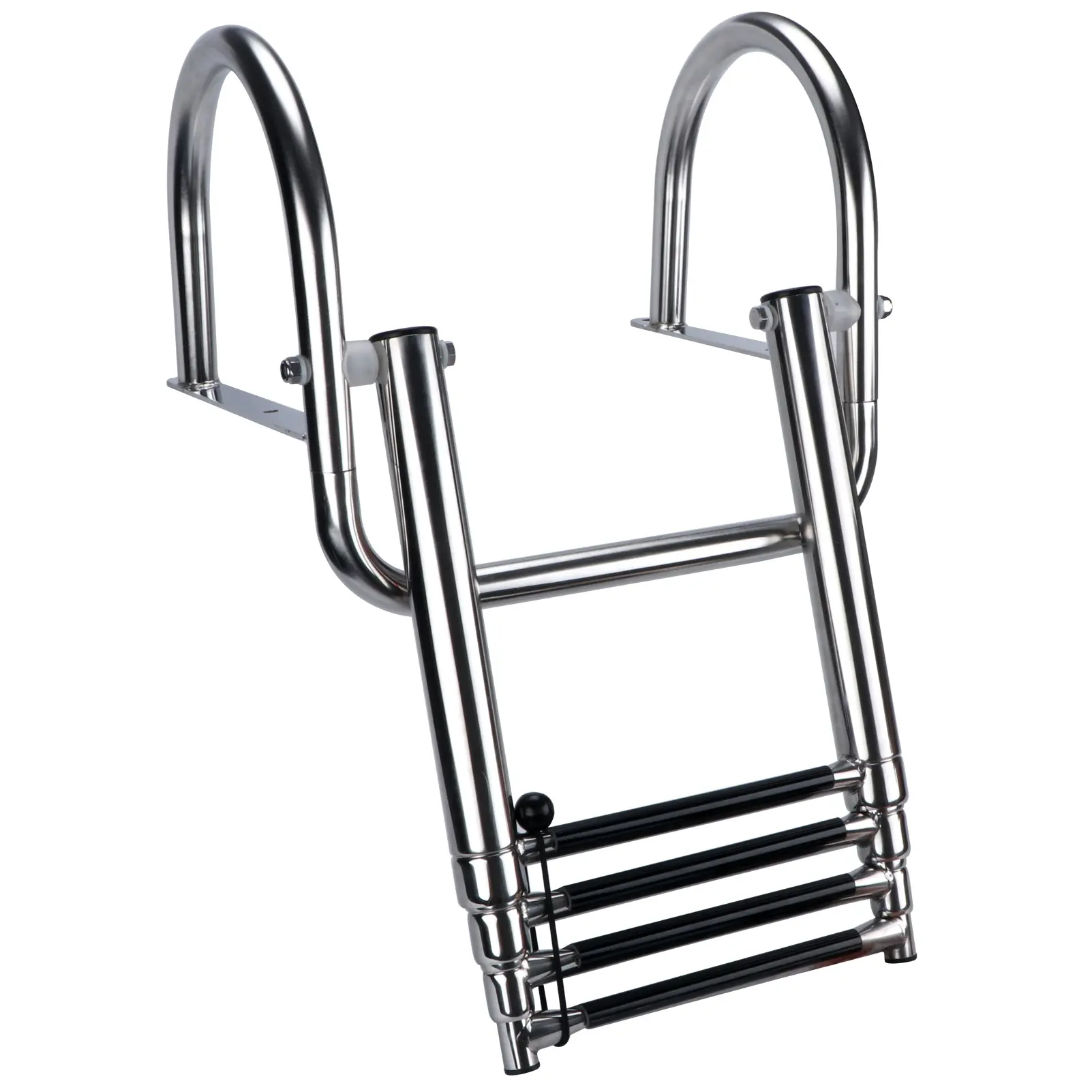 Boat Parts 4 Step Folding Boat Ladder 316 Stainless Steel Concealed Telescopic Marine Ladder with Handrail