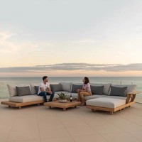 Ensemble Canapé Modulable Moderne en Bois Massif avec Coussins pour Salon, Jardin, Terrasse et Hôtel - Canapé d'Extérieur