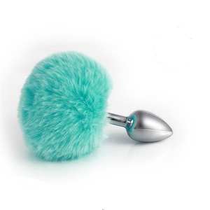 Lapin boule ronde <span class=keywords><strong>Plug</strong></span> Anal multicolore queue de lapin en peluche fourrure floue godemichet Anal métal Anal Sex Toy - Product Image 5