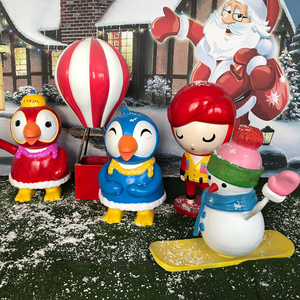 K601 Navidad Santa Claus Escultura Exterior Navidad Arte Decoración Nieve Casa Frp Exhibición Festiva Gran Tamaño Arte Decoración Punto de referencia Estatua - Product Image 2