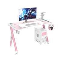 Cool RGB Light Bureau de jeu en forme de X Grand noir rouge Table de jeu Bureau d'ordinateur Bureau à domicile pour PC