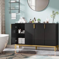 Tribesigns Armoire de rangement moderne, armoire console de 59 pouces Buffet avec 4 portes, meubles de placard d'entrée