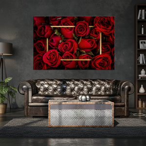 Arte Impreso en Lienzo de Rosa Roja |   Regalo de Decoración Floral de Lujo, Lienzo Envolvente - Product Image 3
