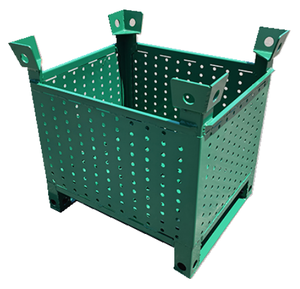 German Customized Thick Powder Coated Non-removable Outdoor Indoor Steel Transportation Pallet Logistic Cage Metal Storage Box
