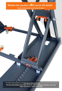 Mini-élévateur à ciseaux mobile <span class=keywords><strong>Delishi</strong></span> pour voitures/berlines, capacité de 4 tonnes, hauteur de levage de 12 mètres, équipement d'atelier de réparation automobile - Product Image 5