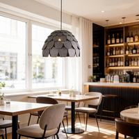 Suspension acoustique moderne à absorption sonore LED 3500K en feutre PET, anti-éblouissement, protection oculaire, CRI 90 élevé pour bureaux, restaurants, maisons