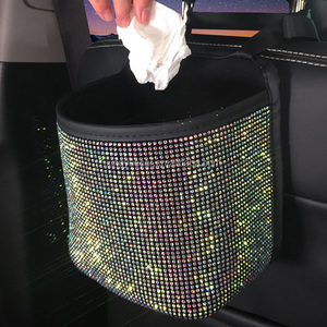 Organisateur de rangement de voiture de luxe avec strass en diamant, multi-poches, pour dossier de siège arrière, pour femmes - Product Image 4