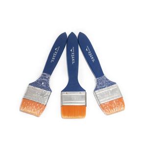 Mini pinceau plat industriel pour peinture, personnalisable OEM, manche en bois, fibres synthétiques pour papier de découpage - Product Image 1