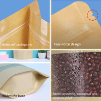 Pochette à fermeture éclair en papier kraft de qualité supérieure pour l'emballage de produits de boulangerie et de collations, qualité alimentaire, OEM