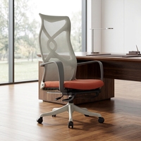 Chaise de bureau ergonomique moderne en tissu maillé pour personnel, avec appui-tête 3D réglable et hauteur ajustable, vente en gros