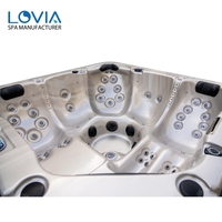 LOVIA Nouvelle Baignoire Spa Extérieure et Jacuzzi Balboa Idromassaggio Hydrothérapie pour 5 Personnes, Idéale pour l'Extérieur