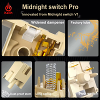 Kailh Silent Switch Keyboard Switches Mechanical Linear 45gf 4.0mm Travel Factory Lubed Dust-proof Stem 5pin 70M Cycles