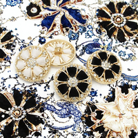 Pabrik XIANGYU Kancing Logam Kustom Berlapis Ramah Lingkungan Bebas Nikel Bebas Timbal Dapat Dicuci Berlapis Rhinestone Emas Mewah