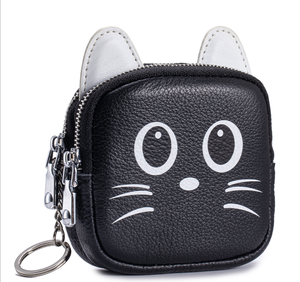 Nouveau Portefeuille en Cuir à Double Fermeture Éclair avec Motif Chat Mignon, Mini Porte-Monnaie, Porte-Clés, Sac de Rangement, Sac à Rouge à Lèvres Tendance - Product Image 6