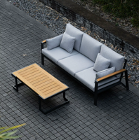 Ensemble de canapés d'extérieur modernes et confortables en aluminium, canapé de jardin, canapé de loisirs pour cours, villas, salon