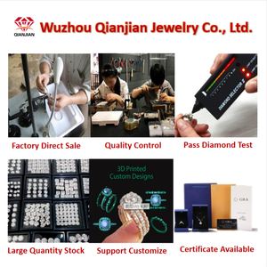 Qianjian החדש Custom מתכוונן טבעות Moissanite לבן זהב טבעת סט Anillos עבור גברים - Product Image 4