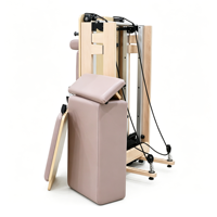 Reformer Pilates en Chêne Massif Réglable, Portable et Durable, Machine d'Entraînement de Fitness avec Options de Couleur Personnalisées pour Usage Domestique et en Studio