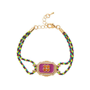 复古欧美跨界不锈钢塔罗牌魅力手链配波西米亚风格锆石镶嵌三叶草礼品 - Product Image 5