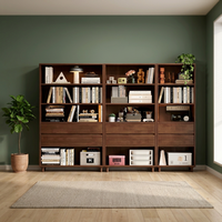 Librería moderna de madera con 9 estantes tipo cubículo, diseño modular para el hogar, la oficina y la sala de estar.