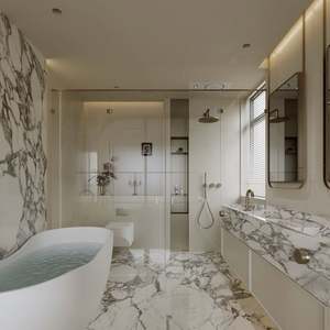 European Modern Modular <b>Kitchen</b> Cabinet with Melamine Board Acrylic & Marble Door Panels Customizable for Villa Apartment Use - Product Image 6