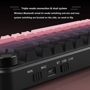 AJAZZ AK820 MAX PLUS three-mode gaming keyboard factory black-gray theme, with RGB screen and tortoiseshell <b>switch</b> - Product Image 3