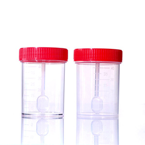 Vaso de Muestra de Plástico Desechable YINYUEBIO de 40 ml con Tapa de Rosca, Vaso Estéril para Recolección de Orina, Heces y Esputo con Escala de Medición - Product Image 1
