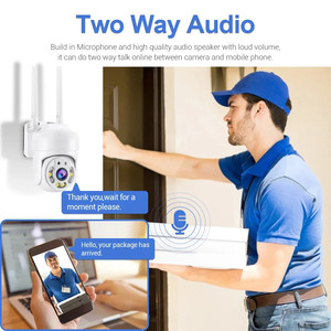 شبكة 4MP P P HD واي فاي IP لاسلكية مقاومة للماء في الهواء الطلق IP66 ، CCTV كشف الحركة في رؤية ليلية ملونة ميكروفون مدمج - Product Image 5