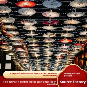 Protector solar a prueba de lluvia, papel de aceite de bambú ecológico, paraguas de luz de techo para decoración de estilo chino clásico de Hotel, ropa Hanfu - Product Image 5
