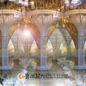 270cm 높이 대형 맞춤형 크기 웨딩 무대 배경 라운드 금속 기둥 배경 스탠드 결혼식 - Product Image 5