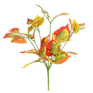 Set di 2 Pezzi: Stelo di Seta Verde Artificiale, Bouquet di Begonia Rossa, Ramo d'Albero Artificiale, Foglia Decorativa da Parete per Decorazioni Domestiche - Product Image 1