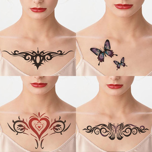Personalizado bajo MOQ Red Kiss Lip Print Papel temporal Ecológico Resistente al agua Pegatinas de <span class=keywords><strong>tatuaje</strong></span> para la cara Cuerpo Accesorios de disfraces - Product Image 2