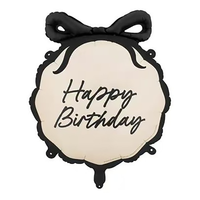 Nouveau ballon rond décoratif en aluminium avec nœud, bannière d'anniversaire, ballon décoratif pour fête d'anniversaire, événement, décoration de fête