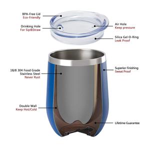 Gobelet de <span class=keywords><strong>vin</strong></span> Double <span class=keywords><strong>en</strong></span> <span class=keywords><strong>verre</strong></span> isolé, de qualité alimentaire, personnalisé pour l'extérieur, métal rose léger <span class=keywords><strong>en</strong></span> <span class=keywords><strong>acier</strong></span> <span class=keywords><strong>inoxydable</strong></span>, avec couvercle <span class=keywords><strong>en</strong></span> paille, unités - Product Image 4
