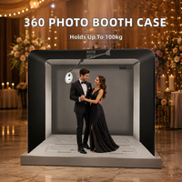 Machine de photomaton 360° avec anneau lumineux suspendu réglable pour selfie et vidéo, idéale pour la location lors de mariages, fêtes et événements