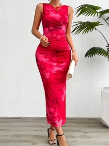 Đầm dự tiệc dài ôm sát in họa tiết gợi cảm, kiểu dáng thanh lịch, không tay, mùa hè 2025, bán buôn - Product Image 6