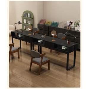 Mesa de manicura metálica con almacenamiento y resistencia a las manchas, juego de muebles de salón para salones de uñas - Product Image 2