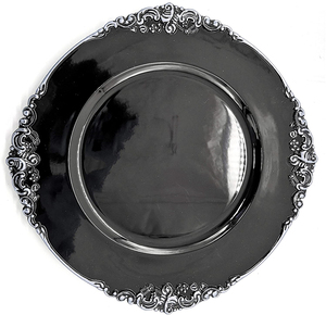 PP light blue white round plate plastic plates for weddings party