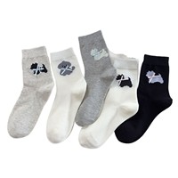 Chaussettes pour femmes de style nouveau - Version légère printemps/été, design mignon avec nœud papillon, thème petit chien, chaussettes mi-mollet sans os