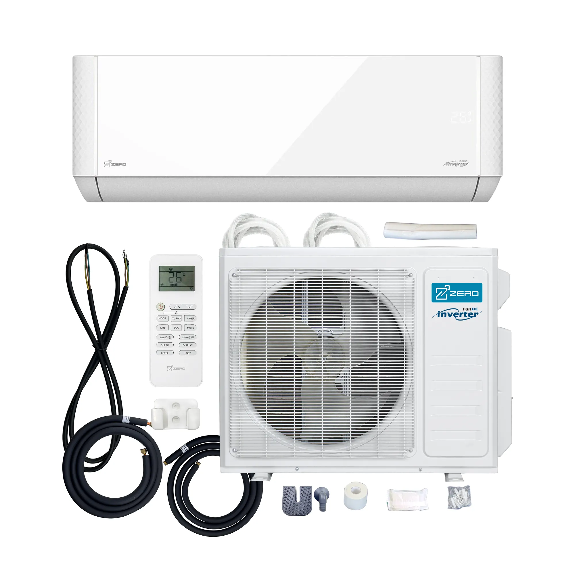 Zero Z-MAX hiper calor de alta qualidade fornecedor de marca famosa inversor de ar condicionado montado na parede com refrigeração 9000Btu-24000Btu