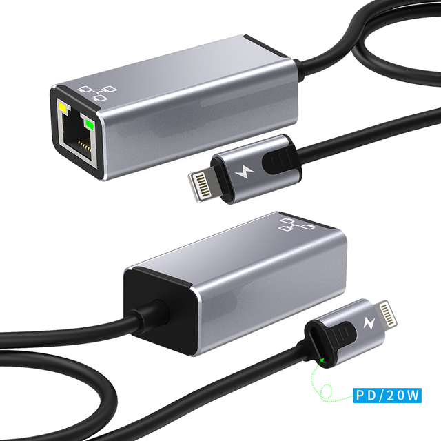 50cm Cable for iphone ipad Lighting to RJ45 100M Ethernet Adapter