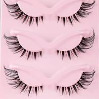 Cils effet œil de chat, aspect naturel, faux cils effet renard, légers et vaporeux, en faux vison pour maquillage yeux de poupée, 5 paires/paquet