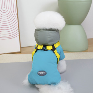 Nueva ropa de Otoño Invierno para perros, ropa para mascotas de oso de peluche, abrigo grueso cálido para perros de cuatro patas <span class=keywords><strong>con</strong></span> botón de tracción - Product Image 5