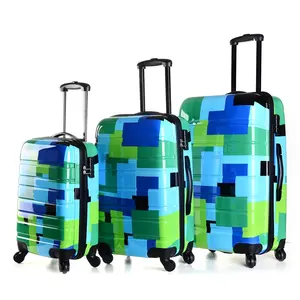Borsa bagaglio a mano impermeabile con stampa personalizzata custodia rigida trolley leggero set di valigie rotolanti