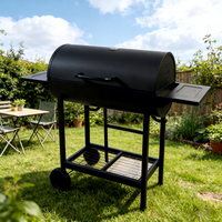 Barbecue moderne mobile en acier inoxydable avec tables latérales pliables et chariot, allumage piézoélectrique, pour 5 personnes et plus, idéal pour la maison, l'extérieur, le camping