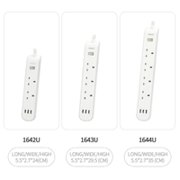 Nouvelles prises de courant alternatif multi-ports britanniques Ports de charge USB interrupteur principal prise de câble d'extension marche-arrêt pour une utilisation au bureau à domicile